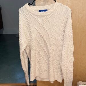 Aelfric Eden Women's Ivory Cable Knit Sweater oversized
